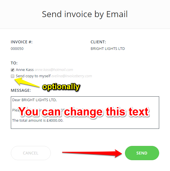 can i send an invoice through email