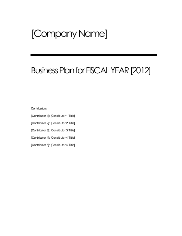 Business Plan Structure & Sample