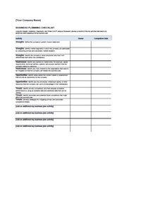 Business Plan Checklist